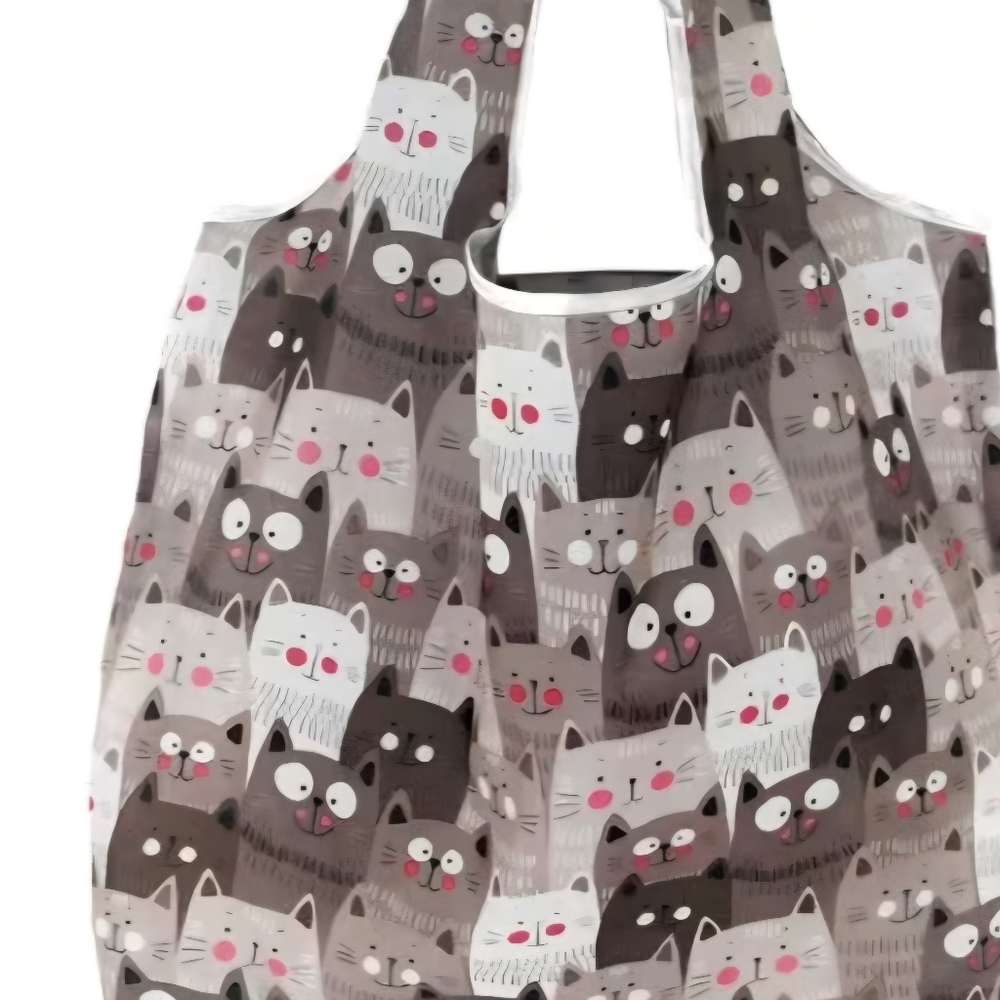 2 For 1 Cat Print Tote Bag - New